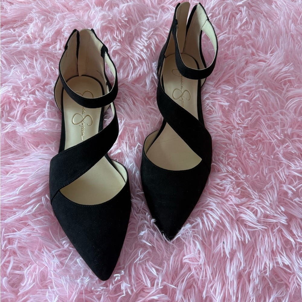 Jessica Simpson Black Strappy Flats